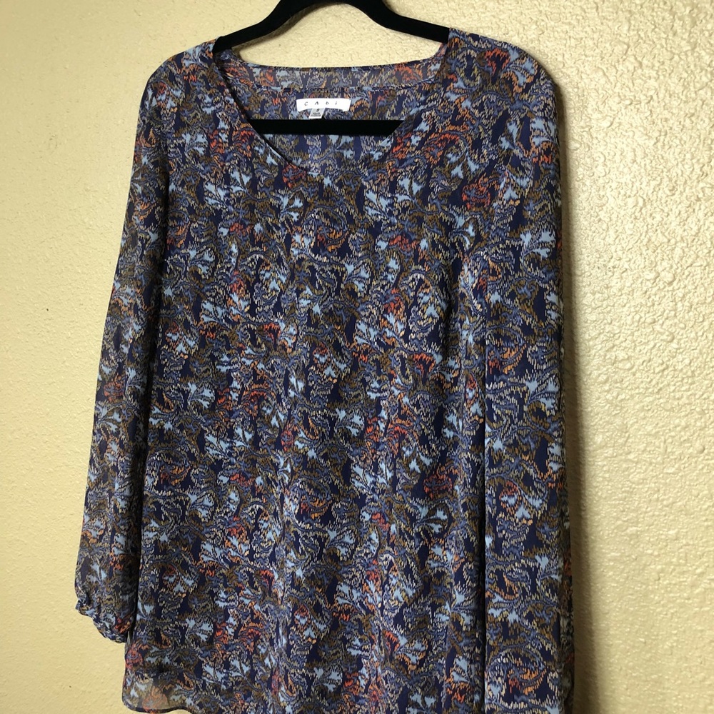 CAbi Long Sleeved Oversized Tunic Blouse